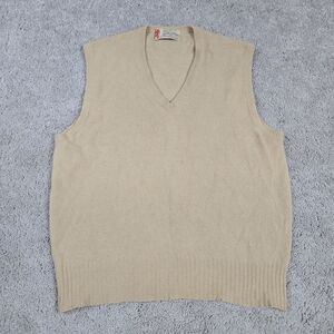Vintage Scottish Cashmere Sweater Vest Beige GRUNGE Thrashed Cozy Luxury